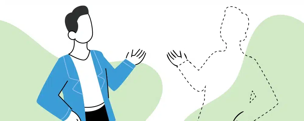 Side by side illustration contrasting an outlined, invisible figure with a fully detailed figure, symbolising how good IT support works quietly in the background until you need it.