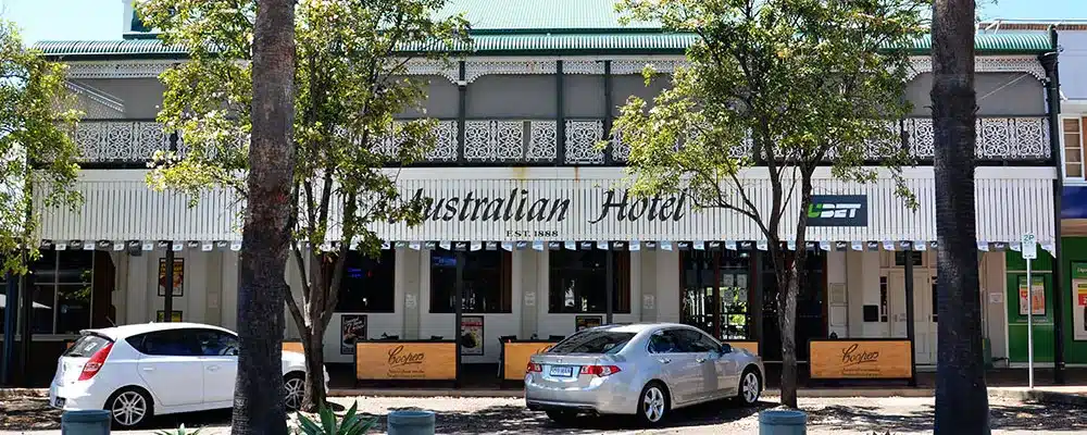 Palmer Street pub precinct in Townsville, where local businesses talk cyber security services over a beer.